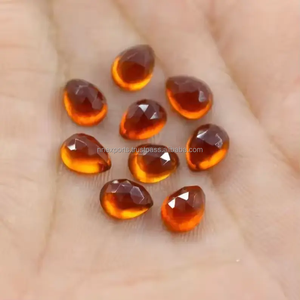 5mm x 8mm naturel hessonite grenat Rose coupe poire Cabochons pierres précieuses en vrac bijoux faits à la main en gros du meilleur fournisseur indien - Product Image 2