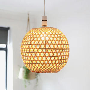Wholesale Handwoven Bamboo Pendant Lampshade Open Weave Ceiling Lamp <b>Cover</b> Natural Bamboo <b>Lighting</b> for Home Decor OEM ODM - Product Image 4