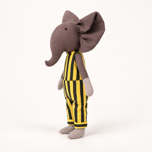 Cute Small Elephant Super <b>Soft</b> Plush <b>Toy</b> <b>Stuffed</b> Animal Doll Yellow Striped Sleep Comfort Gift - Product Image 2