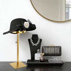 Metal <b>Head</b> Rack <b>Stand</b> Decorative Metal <b>Head</b> Display <b>Stand</b> for Hats <b>Wigs</b> Caps Jewelry and Accessories Retail Store Display - Product Image 2
