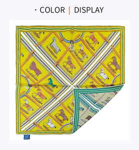 Pañuelo cuadrado de seda de lujo de 65 cm con diseño de elefante, jirafa y cebra, pañuelo de marca para mujer, bandana, diadema, hiyab de moda, pañuelo para el cuello - Product Image 4