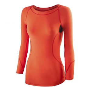 Haut de compression respirant de haute qualité pour femmes, personnalisé, pour le fitness et le sport, imprimé par transfert thermique, 100 % polyester, col en V, coupe courte - Product Image 2