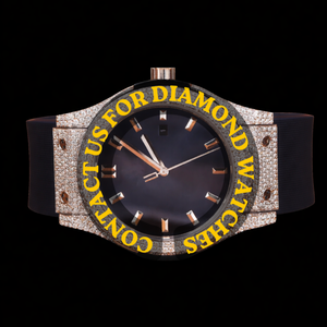 Reloj de Pulsera de Diseño Personalizado con Esfera Azul Redonda y Diamantes de Moissanita con Correa de Goma Azul para Hombre y Mujer - Product Image 1