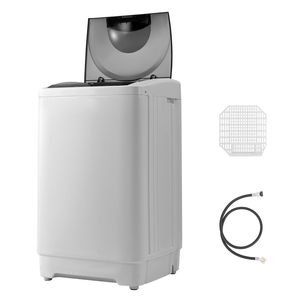 Portable 1.3 Cu.ft <b>Top</b>-<b>Load</b> <b>Washer</b> with LED Display Stainless Steel Drum 8 Wash Programs and 6 Adjustable Wash Cycles - Product Image 1