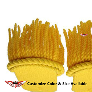 Épaulette de luxe vintage jaune personnalisable, accessoire d'uniforme, pour défilés et cérémonies, avec franges - Product Image 3