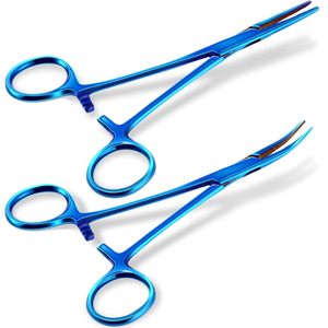 Hemostat Curved and Straight Hemostat Forceps <b>Piercing</b> Pliers Forceps, Stainless Steel Straight and Curved Pliers Surgery Tools - Product Image 1