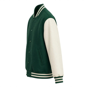 แจ็คเก็ต Letterman แบบสั่งทำพิเศษ ตัวเสื้อผ้าฝ้าย แขนหนังเทียม ระบายอากาศได้ดี คอตั้ง ปักลาย สำหรับผู้ชาย ฤดูหนาว จากซัพพลายเออร์ - Product Image 3