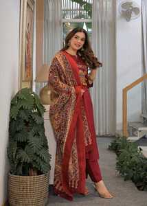 Robe Abaya brodée pour femmes, manches longues, col en V, longueur cheville, robe modeste pour tous les jours et les fêtes - Product Image 5