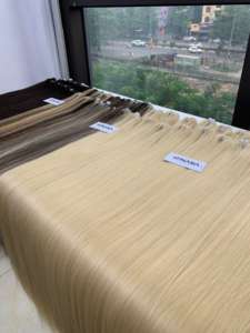 Venta al por mayor a granel Virgen Super doble dibujado largo recto vietnamita pelo crudo blanco Rubio marrón negro blanco oscuro Ombre Color - Product Image 4