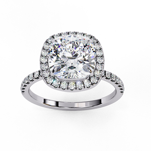 Bague de fiançailles en or 14 carats | Diamant de laboratoire 1,75 ct EF VVS certifié IGI |   Coupe coussin |   Bague de galerie pavée discrète |   Vente en gros - Product Image 1