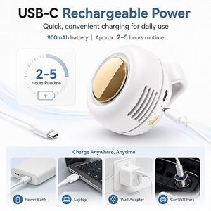 USB Rechargeable Wearable <b>Neck</b> <b>Fan</b> <b>Portable</b> Mini Personal Cooling <b>Fan</b> 3 Speed Low Noise for Outdoor Travel Office - Product Image 5