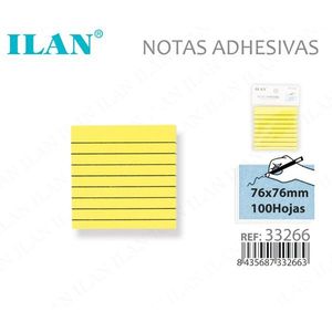 Blocchetti Adesivi 76x76mm 100 Fogli Gialli a Righe - Product Image 1