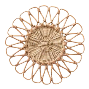 Natural Rattan Charger Plates for Rustic <b>Dinner</b> Table Decor 13 Inch Handmade Woven Wedding Party Farmhouse Placemats - Product Image 1