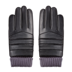 Gants de moto en cuir de chèvre imperméables pour l'hiver, gants de moto à doigts entiers, chauds, avec protection en carbone, compatibles avec les écrans tactiles, unisexes, légers - Product Image 1