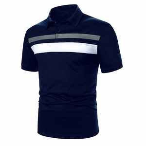 Camisa de Manga Corta Azul Claro para Hombre, 100% Algodón, Tela No Tejida, Bordado Frontal, Estampado Digital, Secado Rápido, Color Sólido - Product Image 1