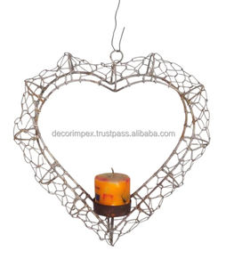 Heart Shape Ornament <b>Decorative</b> Ornaments of Iron Lanterns and Gold & Silver <b>Festival</b> <b>Decorative</b> Lantern Ornaments - Product Image 3