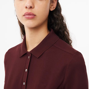 T-shirt Femme Personnalisé à Manches Longues Col V Sexy 100% Coton Respirant Tissu Jersey Streetwear 210g Coupe Classique - Product Image 4