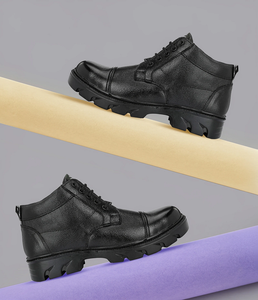 Fashion Leather <b>Boots</b> For Men Premium Quality Ankle <b>Boots</b> With Strong Grip Sole Breathable Lining Comfortable All Day Wear - Product Image 1