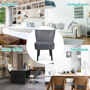 Set di 2 Poltrone Moderne da Salotto Imbottite con Gambe in Legno Massello per Soggiorno - Product Image 3