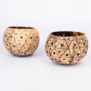Coco shell candle holder custom many design tea light holders sustainable coconut <b>lanterns</b> - Product Image 3