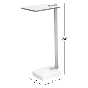 Elegante Mesa Auxiliar con Pedestal y Base de Anillo Estable, Mesa Lateral Compacta de Lujo con Base Cilíndrica para Bares - Product Image 6