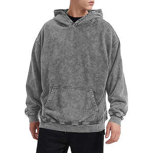 Sudadera con Capucha Oversize de Algodón Grueso de 400 g/m² para Hombre, Estilo Baggy, con Logo Personalizado, de Alta Calidad, con Efecto Desgastado y Lavado Ácido - Product Image 2