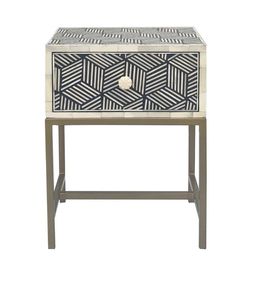 Contemporary Bone Inlay Side Table With Premium Decorative Finish And Handcrafted Wooden Structure - Product Image 1
