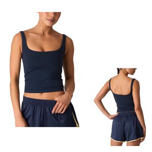 Custom Wholesale Women Sleek Square Neck Crop Tank <b>Top</b> Soft Stretch Slim Fit Casual Summer Camisole Activewear - Product Image 1