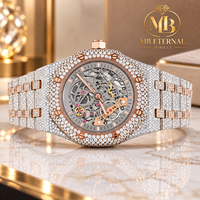 Jam Tangan Mekanik Pria MB Luxury Octagon 40mm Baja Tahan Karat Bezel Berlian Dial Analog Kristal Safir Kancing Lipat
