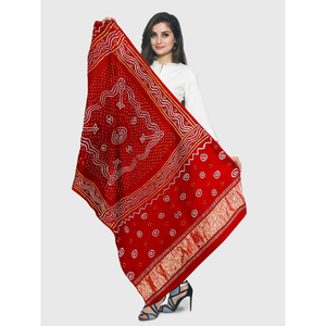 Dupatta Bandhani India de Calidad de Exportación |   Dupatta Tradicional Tie-Dye Bandhej para Venta al por Mayor - Product Image 1