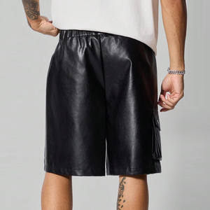Shorts en cuir pour homme, coupe confortable, taille mi-haute élastique, respirant, imperméable, tendance, nouvelle arrivée - Product Image 2