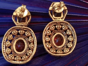 <b>drop</b> and dangle with <b>red</b> doublet and polki stone with gold plated handmade jewelry hoops and huggies party wear jewelry for girl - Product Image 5