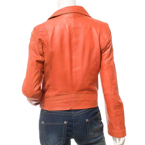 Blousons en cuir véritable satiné personnalisés pour femmes, respirants, avec poches décoratives, vente directe usine, tendance, marque de renom, collection automne - Product Image 3