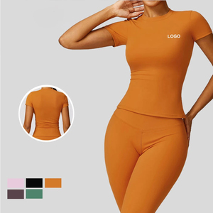T-shirts de sport pour femmes 100% coton tricoté, coupe classique, écologiques, séchage rapide, respirants, anti-UV, manches raglan, coupe courte, tendance - Product Image 1