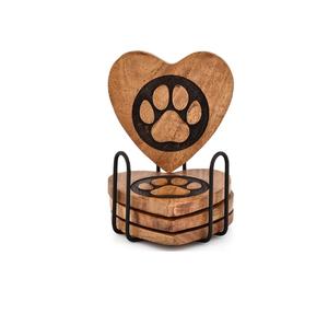 Posavasos Rectangular de Madera Maciza Azul Marino de Alta Demanda, Posavasos Decorativo para Servir Agua, Té y Café - Product Image 3