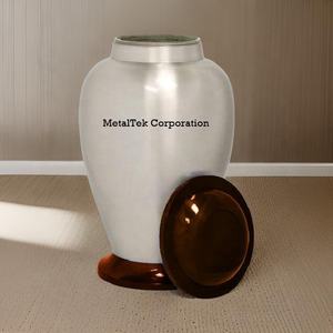 Urne funéraire en métal bicolore au design unique Nouveau style Marron et blanc Prix de gros Fournitures funéraires Urnes commémoratives pour cendres Pots - Product Image 5