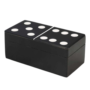 Caja de dados de resina premium con puntos circulares blancos para juegos, dados negros con puntos blancos, juego de mesa, decoración del hogar, artesanía artística - Product Image 1