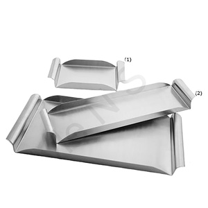 Metal Food Rectangle Stainless Steel Serving Tray Stainless Steel Wholesale Indian Style Chargers Tray Metal Service Reusable - Product Image 1