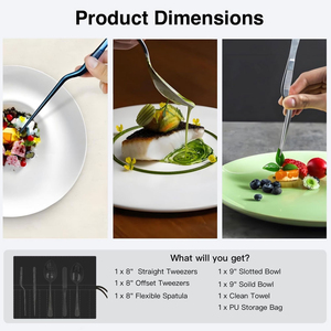 Altomme Instruments 5 Piece Chef Plating Tools Professional Stainless Steel <b>Kit</b> Customized Color Dishwasher Safe Food Styling - Product Image 4