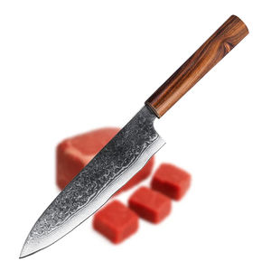 Couteaux de chef japonais de luxe en acier Damas véritable forgé, multi-usages, haute dureté, acier inoxydable VG10, manche en bois de sang africain - Product Image 1