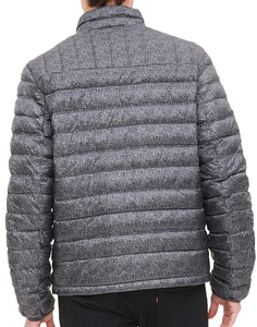 Chaqueta de burbujas para hombre con cuello alto, con capucha, cortavientos, transpirable, informal, para otoño, con cremallera frontal, de nailon/algodón, corte regular, color liso. - Product Image 2