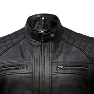 Factory Direct Men's <b>Winter</b> <b>Leather</b> <b>Jacket</b> 2026 High Street Stand Collar Front Logo Custom Colors Plus Size High Quality - Product Image 3