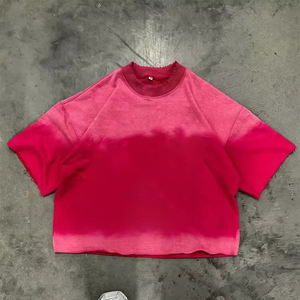 เสื้อยืดโอเวอร์ไซส์ทรงบ็อกซี่ผ้าคอตตอนเทอร์รี่ 100% พิมพ์ลายกราฟิกคุณภาพสูงแบบซันเฟด สำหรับผู้ชายและคู่รัก - Product Image 3