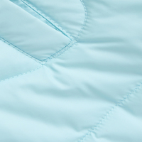 Blouson matelassé bleu clair pour femme, col montant, manches longues, manteau d'hiver court, couleur unie, rembourrage en polyester, vêtement d'extérieur chaud