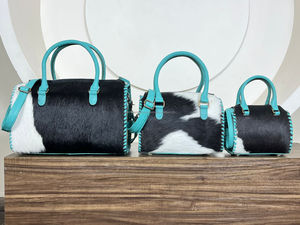 Bolsa de Viaje de Fin de Semana de Diseño Occidental Personalizada 2025, Bolsa de Transporte Mediana de Cuero Vacuno Genuino, Bolsas de Viaje Rápidas para Hombres y Mujeres - Product Image 4