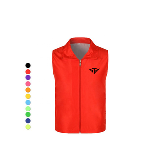 Tactus Industries Professional Barber Shirt Jacket <b>Men</b> <b>Black</b> Sleeveless 2 Pockets Tools One Way Zipper Breathable Canvas Quick - Product Image 2