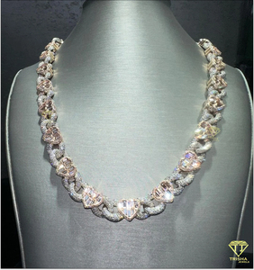 Fully Iced Out Cuban Link <b>Chain</b> with Baguette & Round Moissanite Diamonds for <b>Rappers</b> or Streetwear Use Available for Sale - Product Image 2