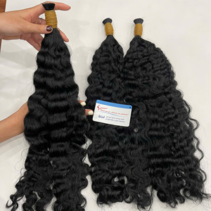 Cabello Humano Rizado Fuzz a Granel, Color Negro, 100% Cabello Humano Vietnamita, Proveedor Líder - Product Image 1