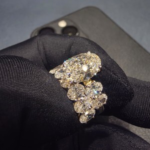Bague de fiançailles en or 14 carats, diamant poli brillant, alliance moderne, bijoux fins pour femmes, mode quotidienne - Product Image 5