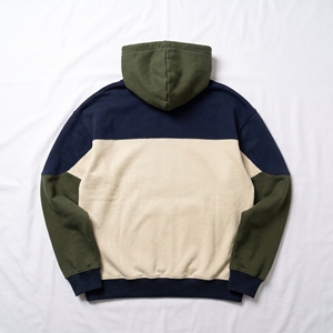 Custom Logo <b>Men</b> Two Tone Color Block Hoodie Pullover Green <b>Black</b> Contrast Hooded <b>Sweatshirt</b> Cotton Fleece Hoodies Manufacturer - Product Image 6